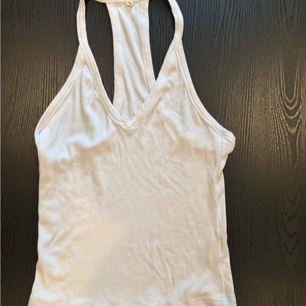 White Racerback Tank Top-Medium - Picture 2 of 2